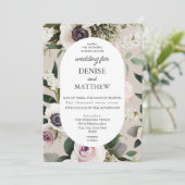 ホワイト・アネモネ淡い色のが完璧結婚に 招待状 (スタンド正面)