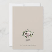 ホワイト・アネモネ淡い色のが完璧結婚に 招待状 (裏面)