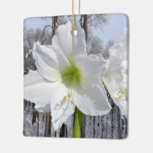 ホワイト・アマリリス・アンド・スノーII セラミックオーナメント (左)