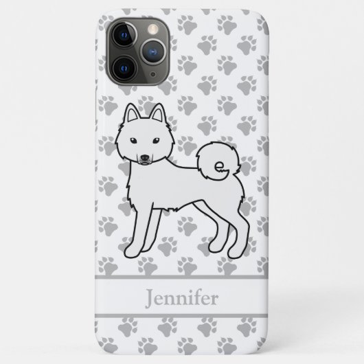 ホワイト・アラスカン・クリー・カイ かわいい犬と名前 Case-Mate iPhoneケース (裏面)