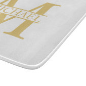 ホワイト·アンド·金ゴールド·モパーソナライズされたノグラムと名前 カッティングボード (角)