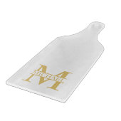 ホワイト·アンド·金ゴールド·モパーソナライズされたノグラムと名前 カッティングボード (角)