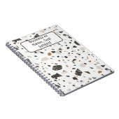 ホワイト&アーストーンテラゾパターン、 ノートブック (右側)