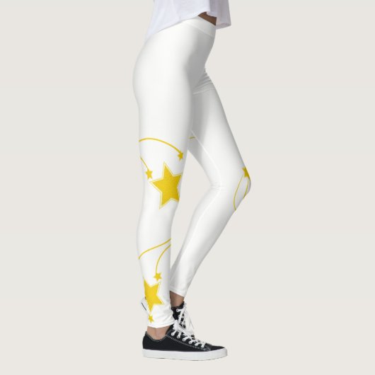 ホワイト+イエロースターズ レギンス (右)