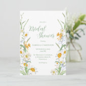 ホワイト&イエローダフォディルフローラブライダルシャワー 招待状 (スタンド正面)