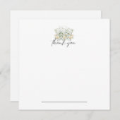 ホワイト&イエローフローラサンキューノーテカード サンキューカード (正面/裏面)
