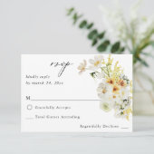 ホワイト&イエローフローラノミールRSVP 出欠カード (スタンド正面)
