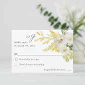 ホワイト&イエローフローラノミールRSVP 2 出欠カード (スタンド正面)