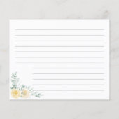 ホワイト&イエローローズレシピカードブライダルシャワー (裏面)