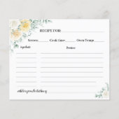 ホワイト&イエローローズレシピカードブライダルシャワー (正面)