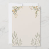 ホワイト イエロー モダン,カップルと結婚指輪 招待状 (裏面)