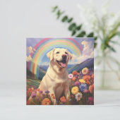 ホワイト イエロー ラボ レインボー メモリアル ブリッジ 犬 名前 カード (スタンド正面)