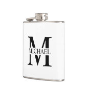ホワイト イニシャルと名前のカスタマイズ フラスク (左)