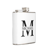 ホワイト イニシャルと名前のカスタマイズ フラスク (右)