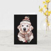 ホワイト イングリッシュ クリーム ゴールデンレトリバー ママ 犬 子犬 カード (黄色い花)