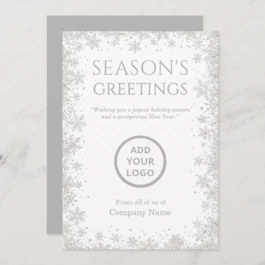 ホワイト ウィンター スパークル シーズンカード (正面/裏面)