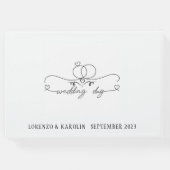 ホワイト ウェディング モノグラム シンプル エレガント ミニマリスト ゲストブック (裏面)