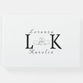 ホワイト ウェディング モノグラム シンプル エレガント ミニマリスト ゲストブック