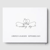 ホワイト ウェディング モノグラム シンプル エレガント ミニマリスト ゲストブック (裏面)