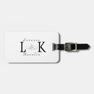 ホワイト ウェディング モノグラム シンプル エレガント ミニマリスト ラゲッジタグ