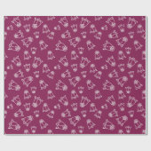 ホワイト ウェディング ローズ ウェディング シャワー ギフト シームレス ラッピングペーパー (フラット)