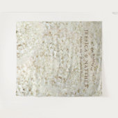 ホワイト ウェディング ローズ フラワーズ バックドロップ タペストリー (正面(横))