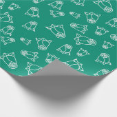 ホワイト ウェディング ローズ ブライダル シャワー シームレス ラッピングペーパー (角)