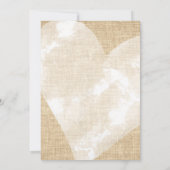 ホワイト ウォーターカラー ハート 私たち結婚しました リネン パーティー 招待状 (裏面)