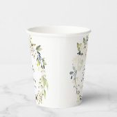 ホワイト ウォーターカラー フラワーリース ウェディング 紙コップ (右)