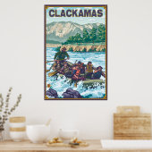 ホワイト・ウォーター・ラフティング – Clackamas，オレゴン ポスター (キッチン)