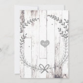 ホワイト ウッド ラスティック ファームハウス カントリー ブライダル シャワー 招待状 (裏面)