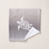 ホワイト・ウミガメのタウペ・グラダイエットの追加名 バスタオルセット (ウォッシュタオル)