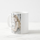 ホワイト・ウルフとガール コーヒーマグカップ (正面左)