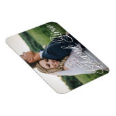 ホワイト エレガント フォト ウェディング サンクス マグネット (右側)