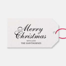 ホワイト エレガント ブラック シンプル クラシック メリークリスマス ギフトタグ