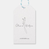 ホワイト エレガント ミニマリスト ボタニカル ギフトタグ (裏面)