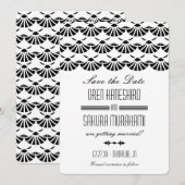 ホワイト オリエンタル アートデコスタイル Save The Date セーブザデート (正面/裏面)