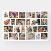 ホワイト オリジナル 24枚 写真コラージュ パーティー 横断幕 (横)