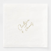 ホワイト&オリーブグリーンスクリプトミニマル結婚リスト (正面)