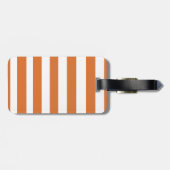 ホワイト＆オレンジの革ひも付きスーツケースタグ ラゲッジタグ (裏面横)