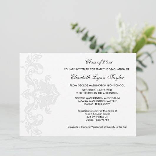 ホワイト・オン・ホワイト卒業発表 招待状 (スタンド正面)