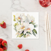 ホワイト オーキッドのウェディング スタンダードカクテルナプキン (インサイチュ)