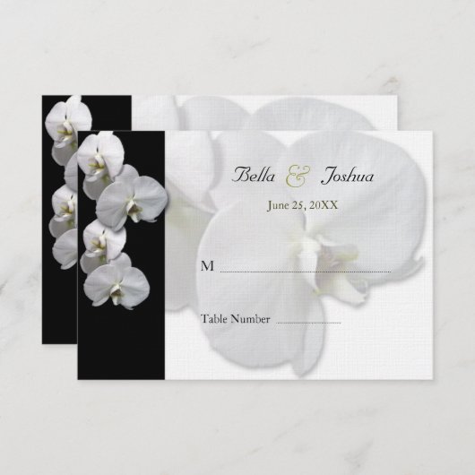 ホワイト オーキッド テーブル シーティング カード (正面/裏面)