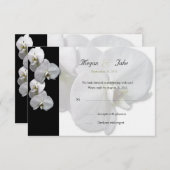 ホワイト オーキッド RSVP 返信はがき (正面/裏面)