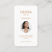 ホワイト/オークレフォトソーシャルQRコード 名刺 (正面)