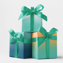 ホワイト オーシャンブルー オレンジ ライトテール オンブレミックス ラッピングペーパーシート