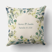 ホワイト カラーリリーとユーカリ クッション (裏面)