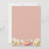 ホワイト カラーリリー & 牡丹 Oh Baby Girl ベビーシャワー 招待状 (裏面)