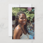 ホワイト カラー リリー エレガント フォト ブライズ シャワー サンキューカード (裏面)