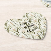 ホワイト カラー リリー フラワーブライダルシャワー ペーパーコースター (アングル)